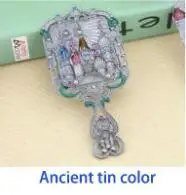 Ancient tin color SUFEILE Европейское Ретро Зеркало и Расчёска в комплекте русская ручка Зеркало макияж принцесса зеркало гребень D40 - Цвет: Ancient tin color