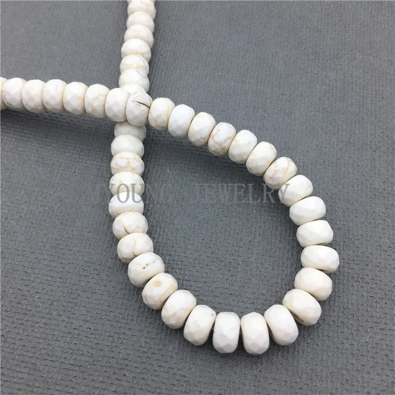 Грановитая Abacus белые бирюзой Бусины, бежевый Howlite Бусины для изготовления ювелирных изделий, 15.5 '' my0666