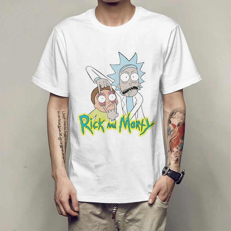 New rick and morty geek T shirt men women TV tee anime funny t-shirt Cool Rick Morty Summer Anime B T-shirts | Мужская одежда