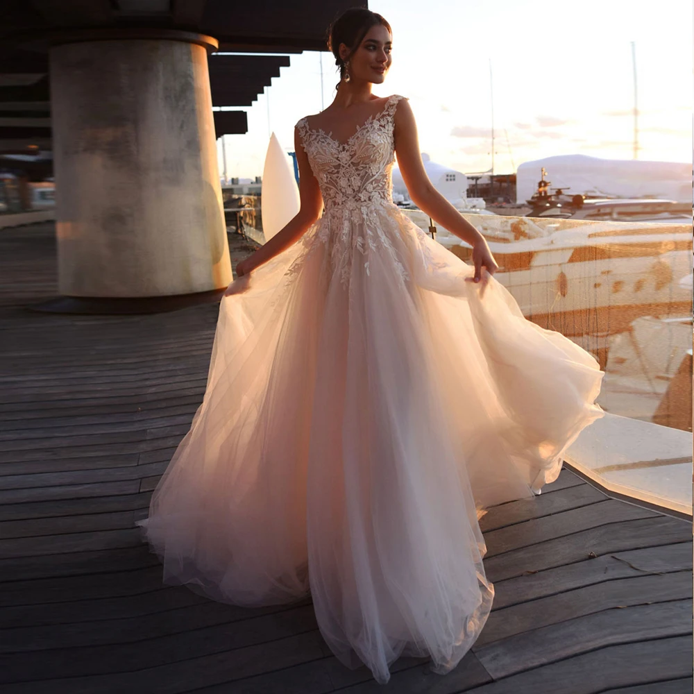 Очаровательные свадебные платья Vestidos de Novia белого цвета/цвета слоновой кости/цвета шампанского из тюля на заказ