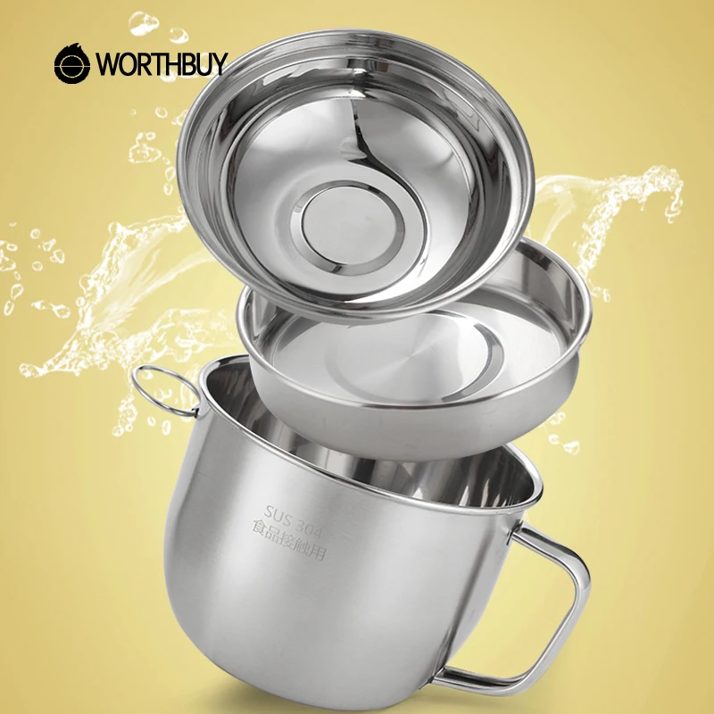 WORTHBUY 304 миска из нержавеющей стали для быстрого приготовления лапши с ручкой