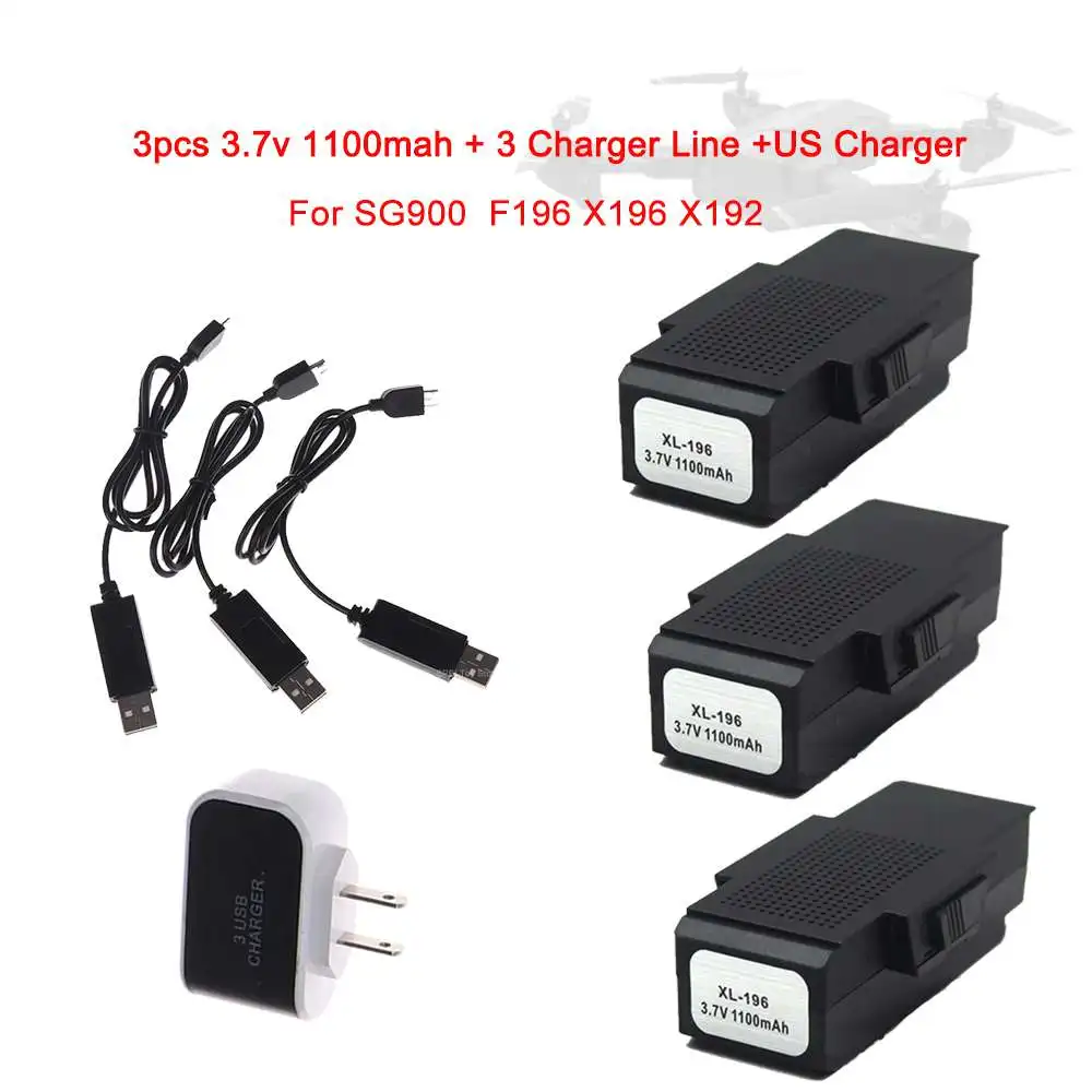 3X3.7v 1100mah 3C US SG900-S SG900 X196 F196 3,7 в 7,4 в 1100 мАч 2200 мАч Лев зарядное устройство для SG900S SG900 X912 батарея запасные части Аксессуары - Цвет: 3X3.7v 1100mah 3C US