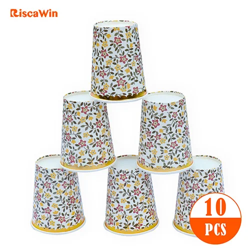 White Flower Cup 10 шт. 7 дюймов Ретро Сельский цветочный стиль День рождения Свадьба сад вечерние принадлежности тарелки для торта одноразовые бумажные тарелки подарок на вечеринку в честь рождения ребенка - Цвет: White Flower Cup