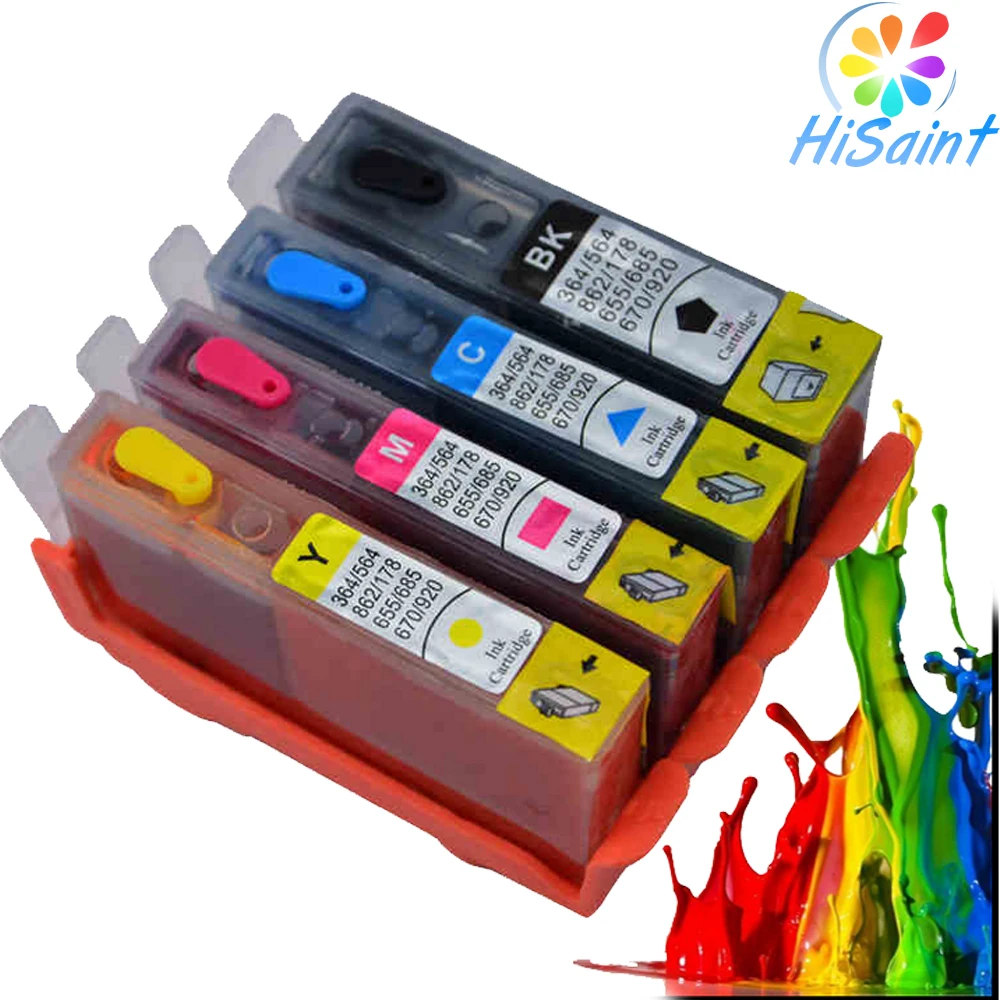 Hisaint Горячие bk: 24 мл c: 15 m: Y: для HP 655 XL чернил Заправка картриджей Deskjet 46255520/5522/5525/6510/