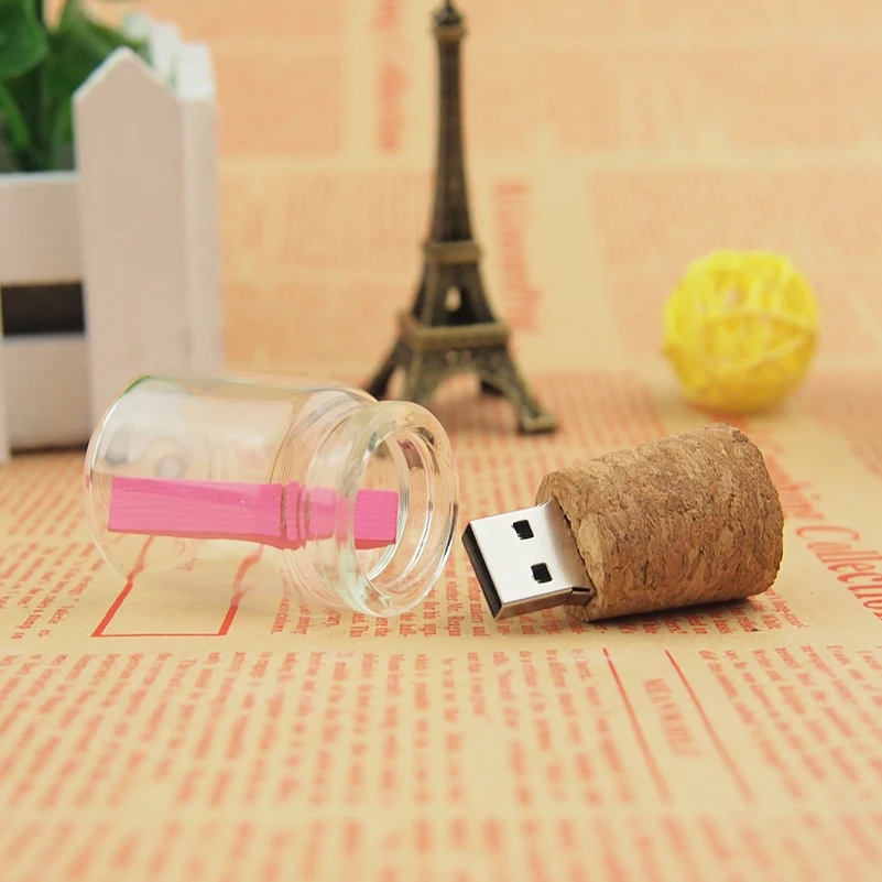 10 шт. Бесплатная стеклянная бутылка для дрифта USB 2 0 флеш-накопитель карта памяти