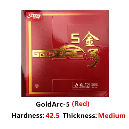 Red 42.5 Medium DHS GoldArc 5 резиновый для настольного тенниса, сделано в Германии, Золотая дуга, губка для торта, пинг-понг, tenis de mesa - Цвет: Red 42.5 Medium