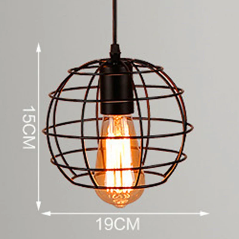 Vintage Retro Iron Lamp Cage Lampshade Pendant Light Lamp shade Table Ceiling Pendant Light Shade Lamp Cover Home Decor