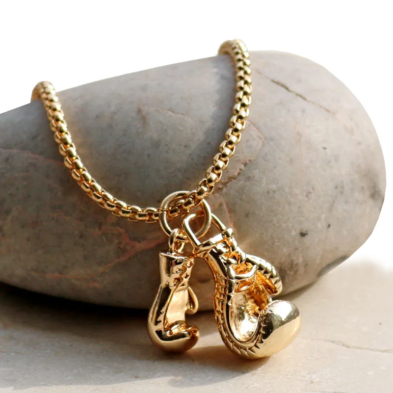 Боксерские перчатки ожерелье с подвеской из нержавеющей стали мужские ювелирные