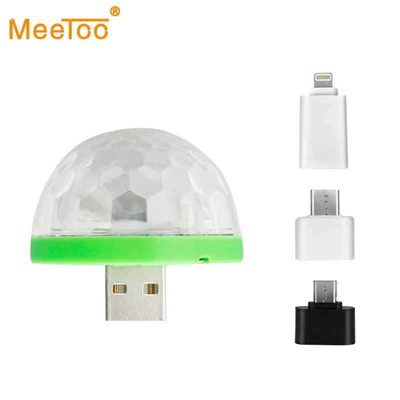 Миниатюрная Светодиодная лампа RGB с USB праздничный светильник музыкальным