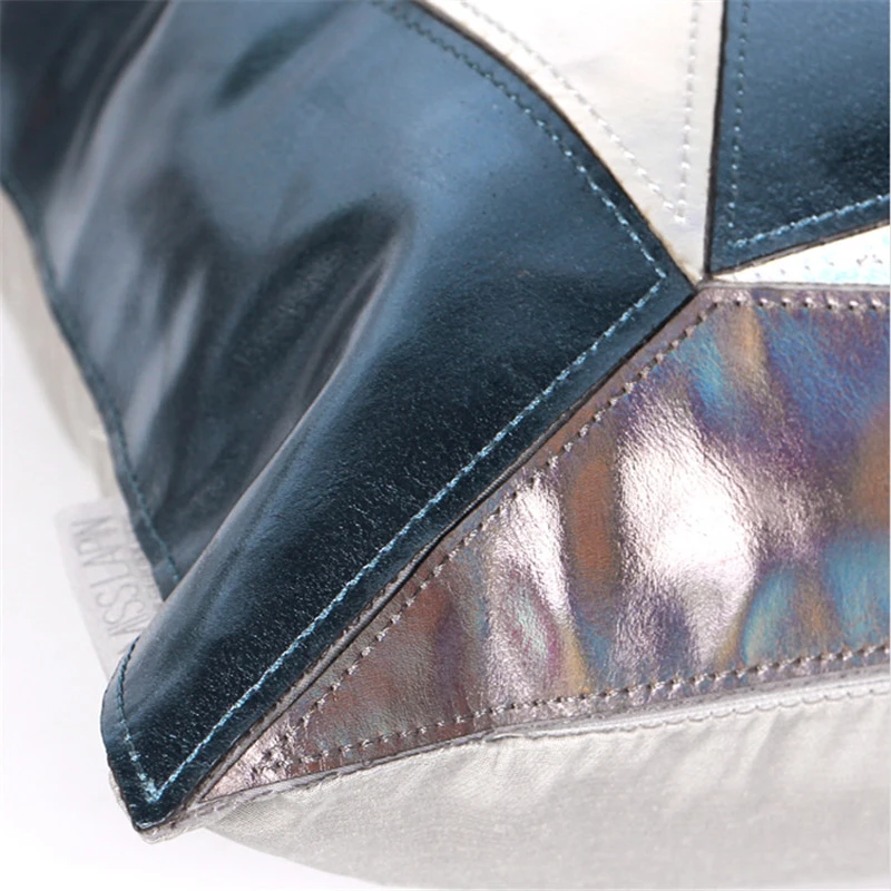 Роскошная Кожаная подушка из искусственной кожи, чехол Cojines Decorativos Para Sofa, однотонный лоскутный чехол, накидка на подушку, подушки Housse Se Coussin