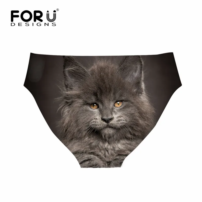 FORUDESIGNS сексуальные трусики женские с принтом милых животных кошек женское нижнее