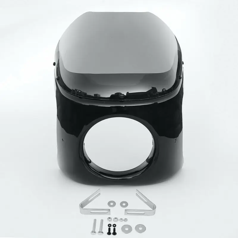 Мотоцикл 7 &quotс круглой головкой светильник лампа обтекателя W/ Clear/дым лобовое