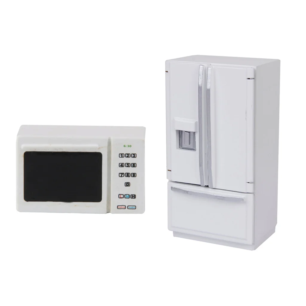 Миниатюрная мебель для кукольного домика 1/12 холодильник микроволновая