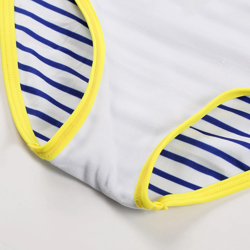 Новинка 2019 купальник для девочек Цельный классическое боди стильный полосатый с