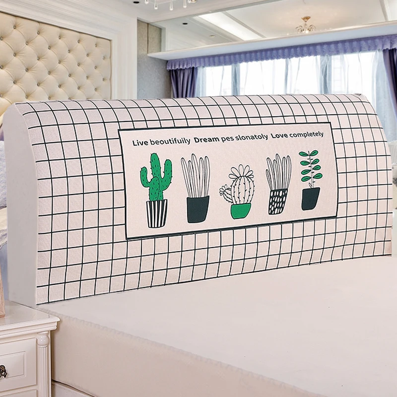 Простой тканевый чехол для кровати удобный с креативным рисунком пылезащитное