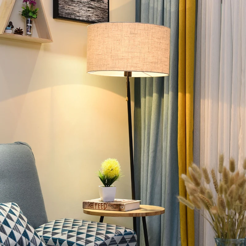 Скандинавские вертикальные напольные лампы стеллажи из твердой деревянной