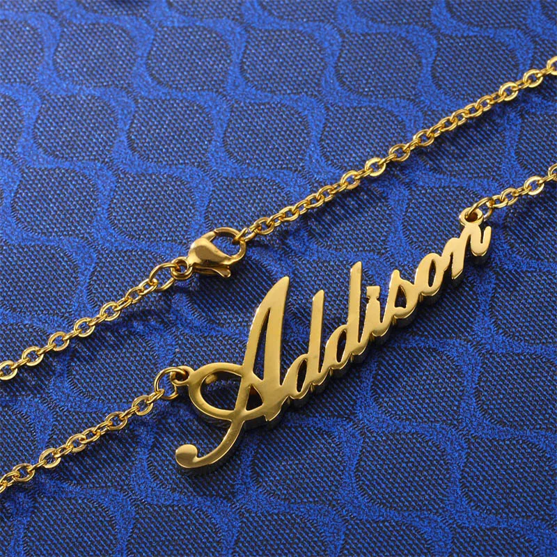 Ожерелье из нержавеющей стали с буквенным принтом золотого цвета индивидуальный