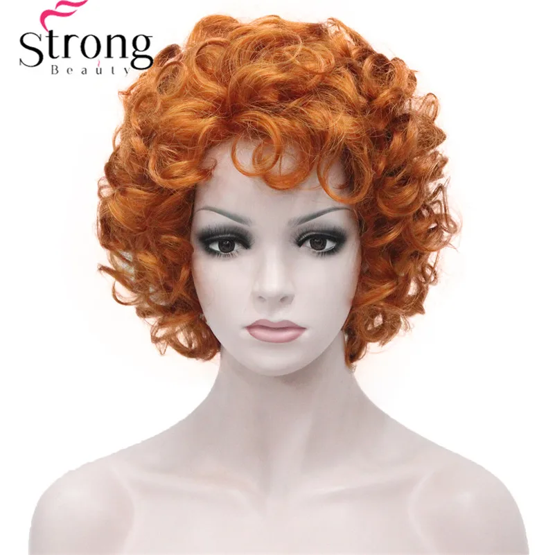 StrongBeauty короткий парик мягкий тусклый медный оранжевый подчеркивает полные
