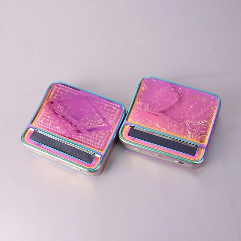 

70 MM Cigarette Accessories metal Cigarette Rolling Machine Manual Tobacco Rolling Machine with Cigarette box