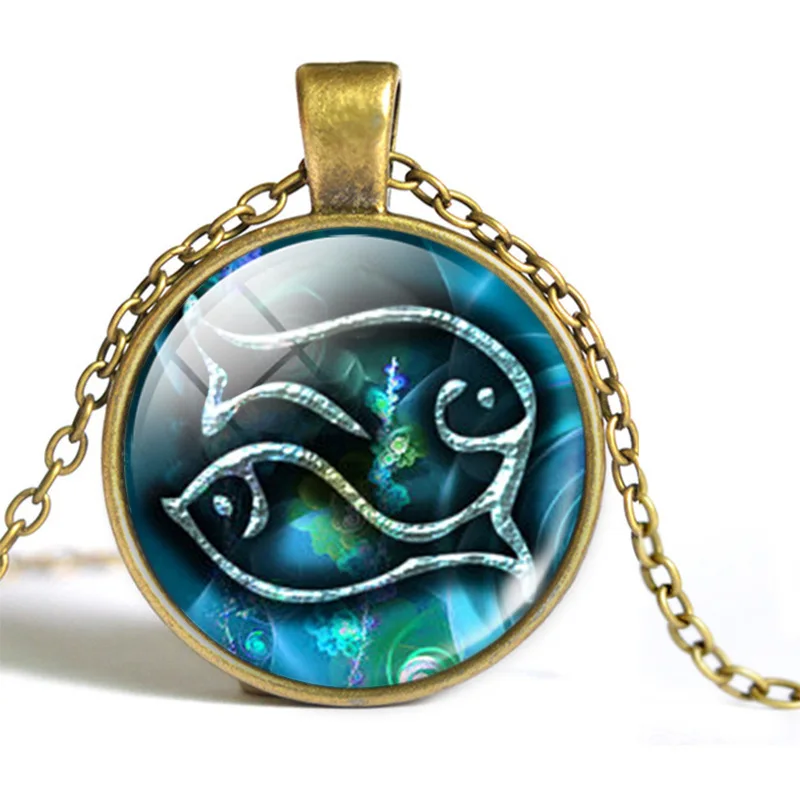 Ожерелье с подвеской секрет 12 созвездий круглое время драгоценный камень Овен