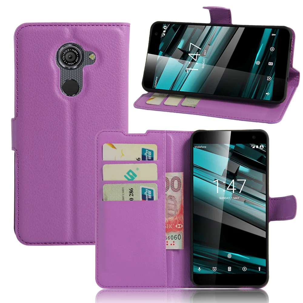 100 Шт./лот Новый 2016 Люкс ИСКУССТВЕННАЯ Кожа Флип Чехол для Vodafone smart Platinum 7 Бумажник