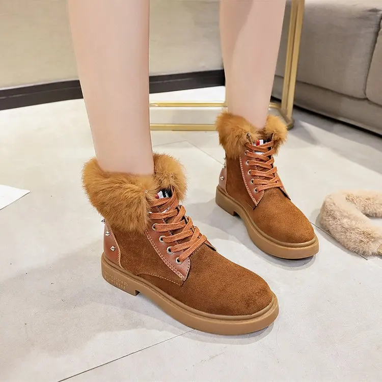 Зимние сапоги кожаные ботильоны теплые зимние женская обувь черного и