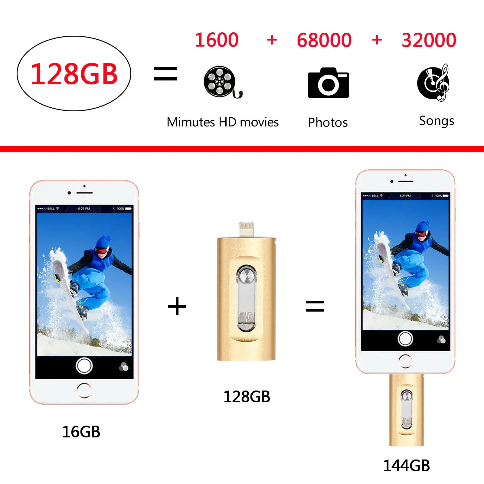 OTG Usb флеш накопитель 16 ГБ 32 64 128 256 карта памяти для iphone XS 8 7 Plus 6 6s флешка ipad|USB