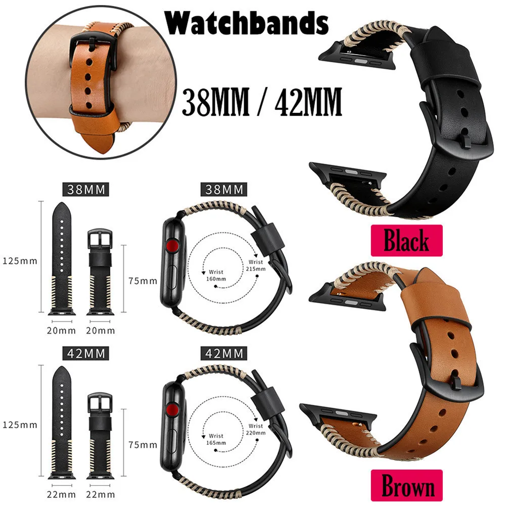 Сменный ремешок для Apple iWatch1/2/3 из натуральной кожи с натуральным лицевым