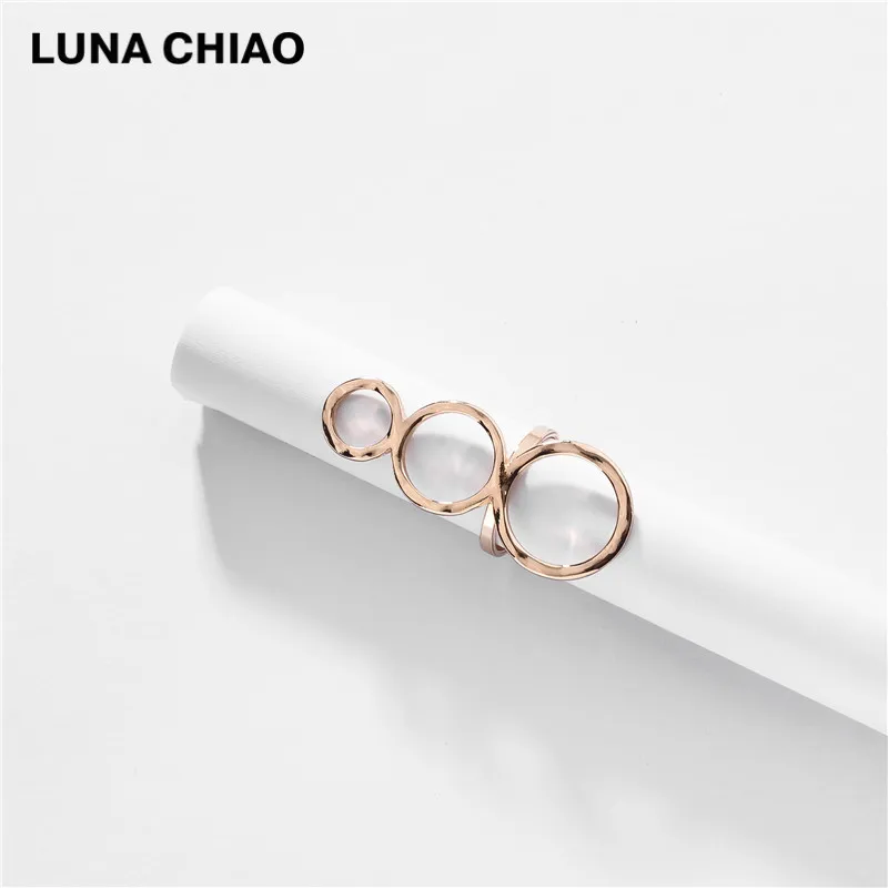 LUNA CHIAO женское модное кольцо ювелирные изделия тройной круг металлическое