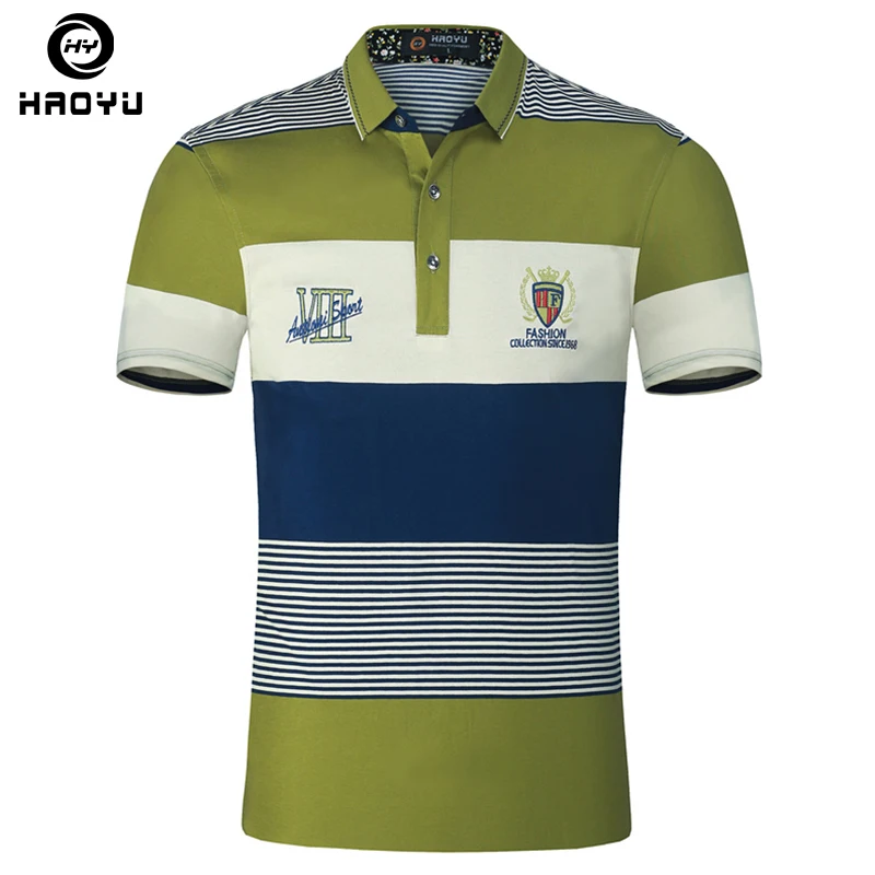 Мужская рубашка поло из воздушного хлопка с короткими рукавами и буквенным