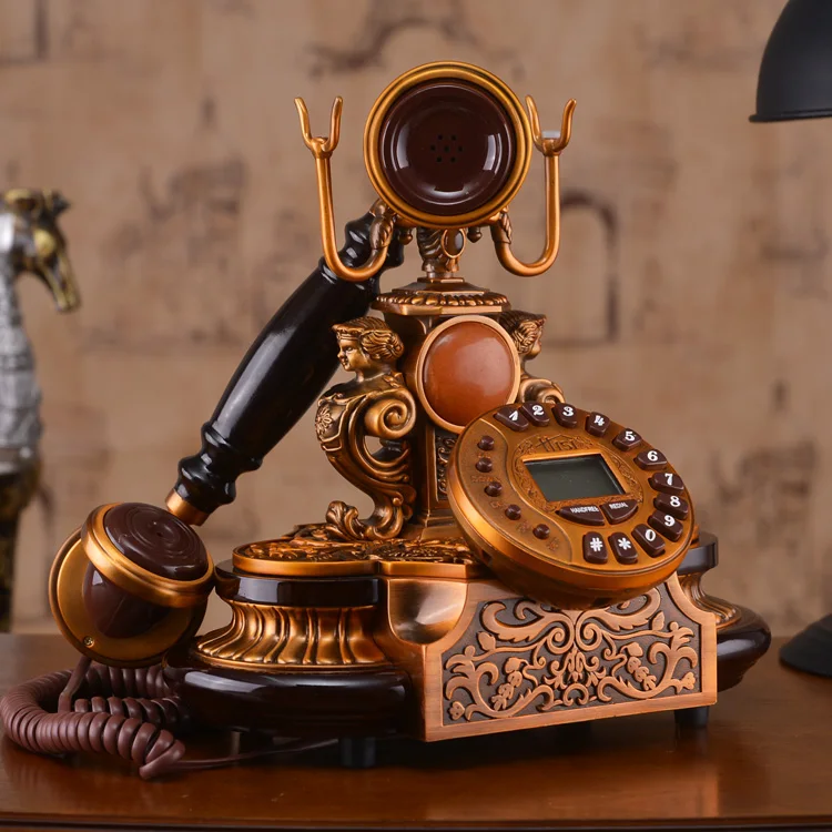 Модный античный телефон домашний винтажный металлический качественный
