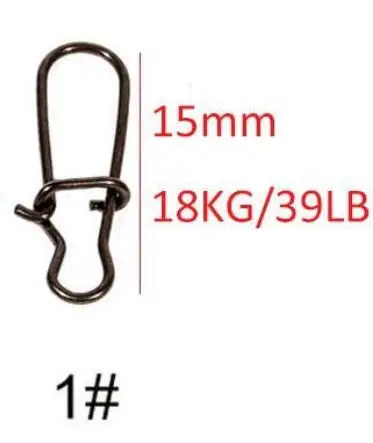 size 1 JSM 25 шт./лот дуэт замок защелки Размер 0#-4# черный хороший защелки поворотные скользящие кольца нержавеющая сталь рыболовные Вертлюги Снасти Комплект - Цвет: size 1