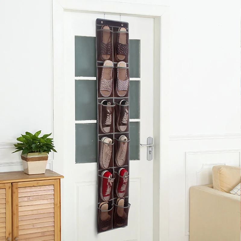 Новые 12 карманов нетканые тканевые мешки для хранения обуви через дверь висячие