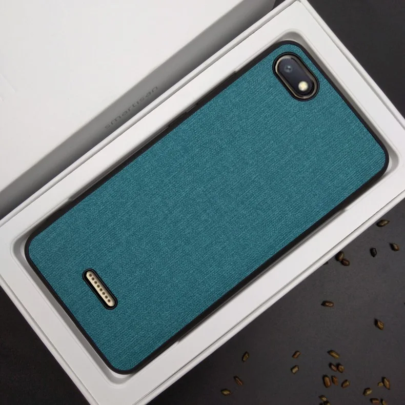 Чехол для Xiaomi Redmi 6A роскошный тканевый брезент из мягкой искусственной кожи