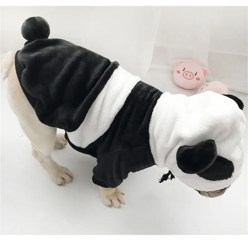 Милая панда одежда для собак зимняя забавная Одежда куртка флисовая Теплая