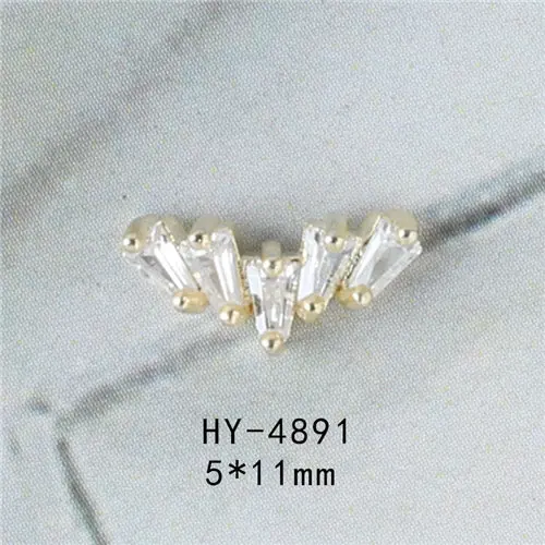 HY4891 5 шт./лот, подвеска/крылья/цепь, 3D сплав, дизайн ногтей, циркон, жемчуг, металл, маникюрные аксессуары для ногтей, сделай сам, украшения ногтей, подвески - Цвет: HY4891