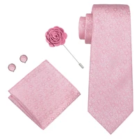 solid pink color necktie set for men 100 silk jacquard woven 8 5cm width mens tie for man male wedding party ties xh 327