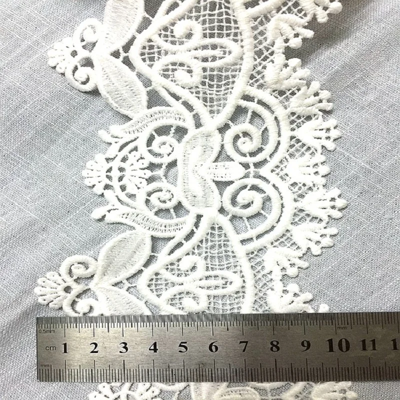 2 ярд Высококачественная эластичная кружевная лента 10 см ширина полиэстер белая