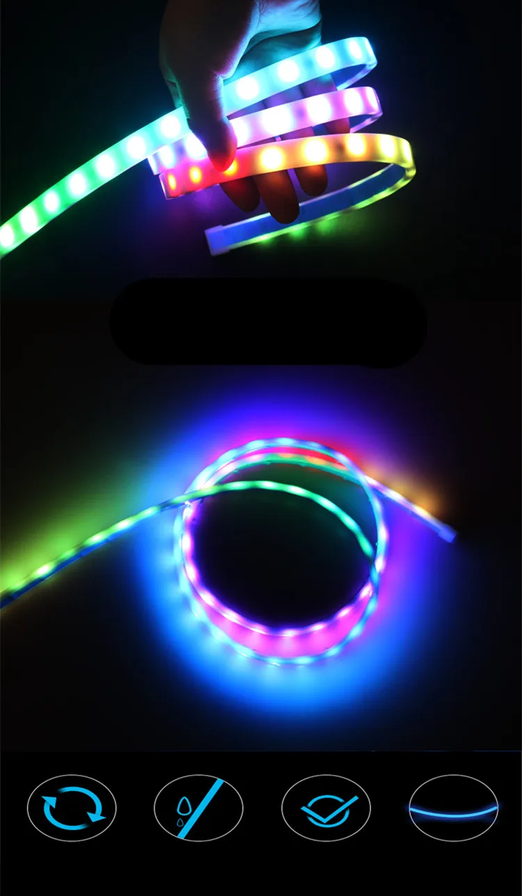 Автомобильные Красочные RGB сетевые огни гриль дыхательный свет дневные ходовые огни с поворотным сигналом и тормозным сигналом атмосферный свет