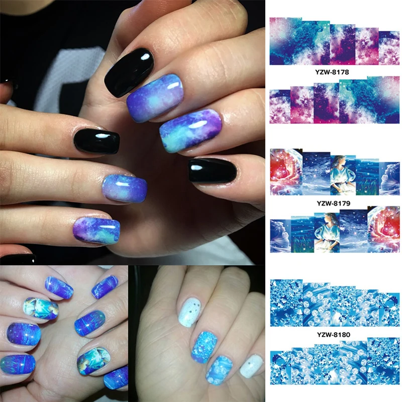 Распродажа DIY Nailwrap красота Радуга декоративная наклейка для ногтей звездное небо креативные Фольга Наклейка женская мода