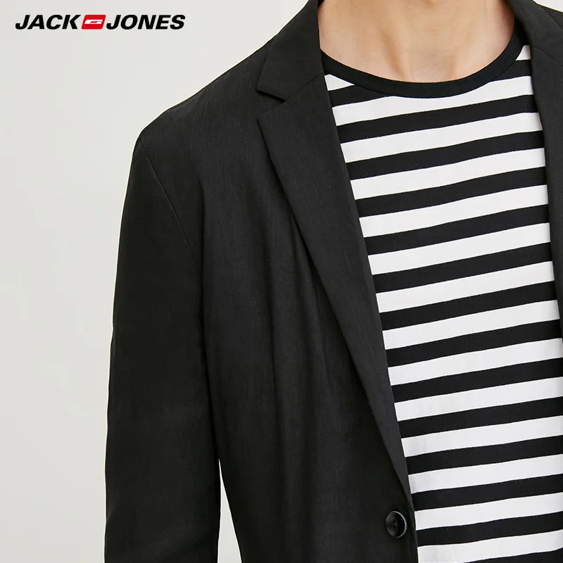 Jack Jones Бренд Новинка мужский пиджак 72% белье 2% эластан нательный фасон тоненькая ткань мужский костюм мужская куртка 217208508