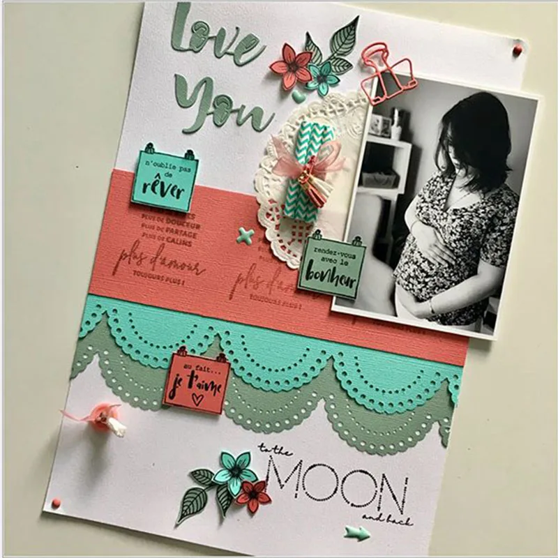 Металлические Вырубные штампы с надписью HAPPY LOVE YOU для изготовления открыток