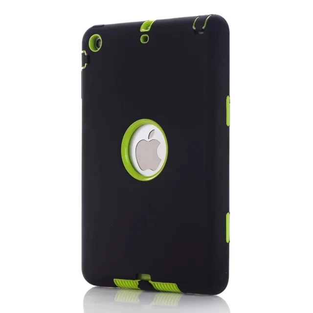 Black Green Для iPad Mini 1/2/3 retina чехол 3 in1 анти-скольжения гибридный защитный Heavy Duty Прочный противоударный сопротивления Обложка для iPad мини - Цвет: Black Green