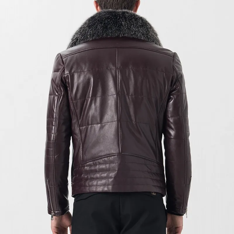 Итальянский новый дизайнерский мужской пуховик с воротником из натурального