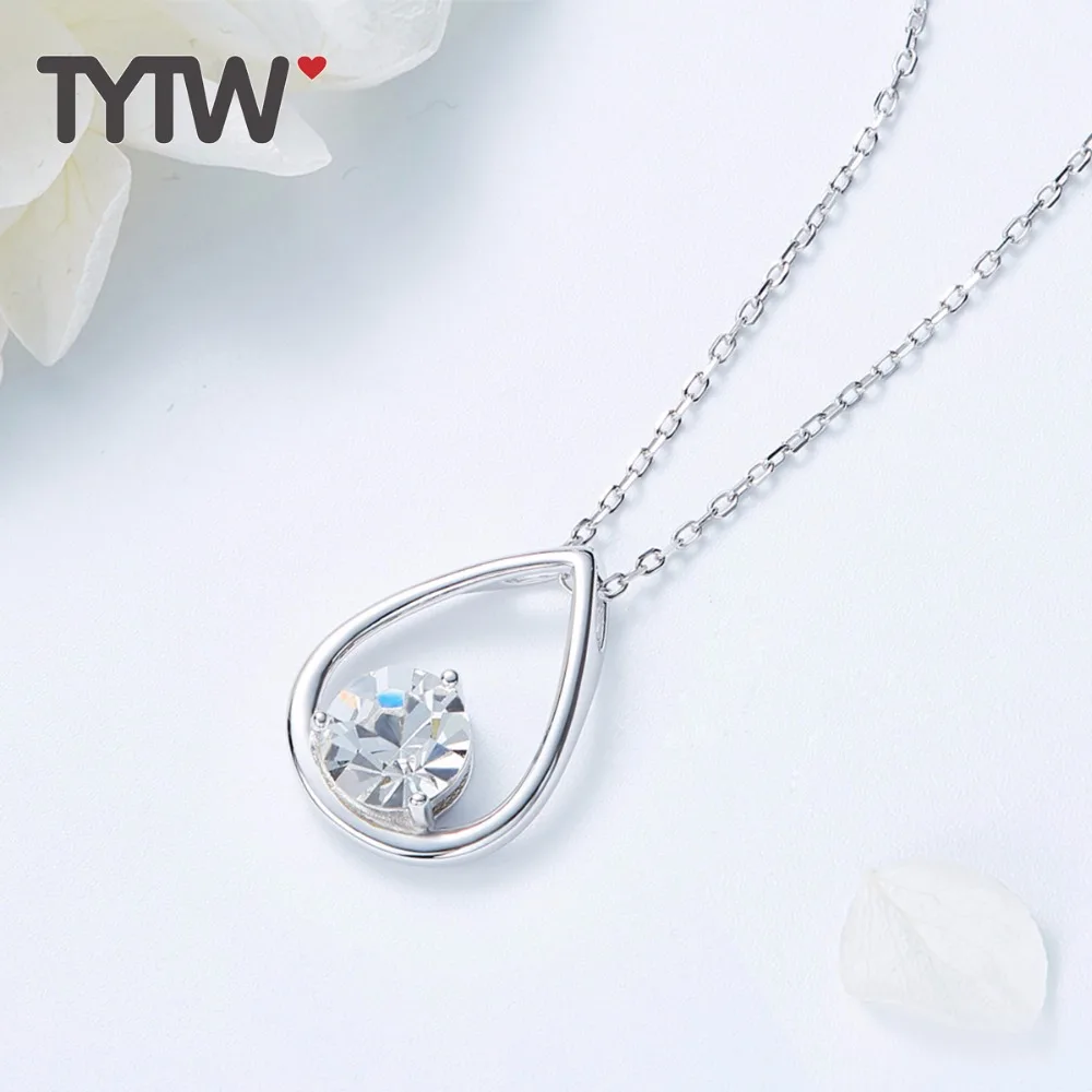 Женское ожерелье из серебра 925 пробы с подвеской в виде капли | Украшения и