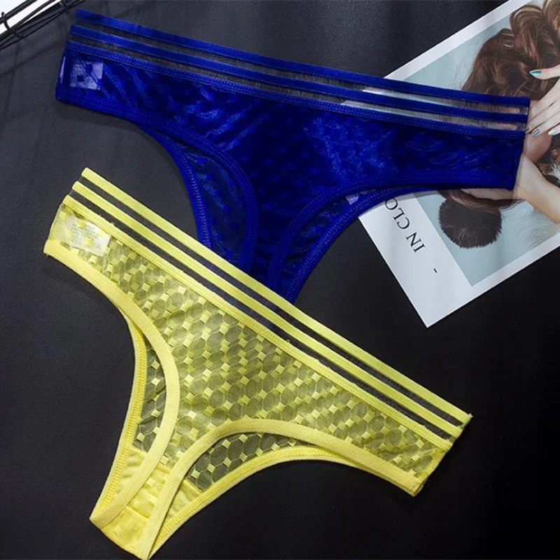 Новый Для женщин пикантные G стринги трусики бесшовные Женский сетки прозрачные