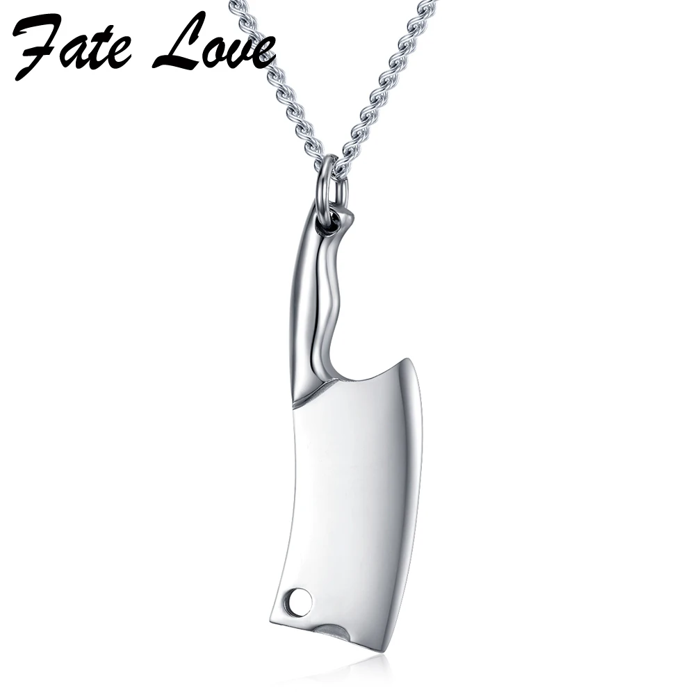 Кухонный нож кулон мужское ожерелье цепочка из нержавеющей стали 2019 модные