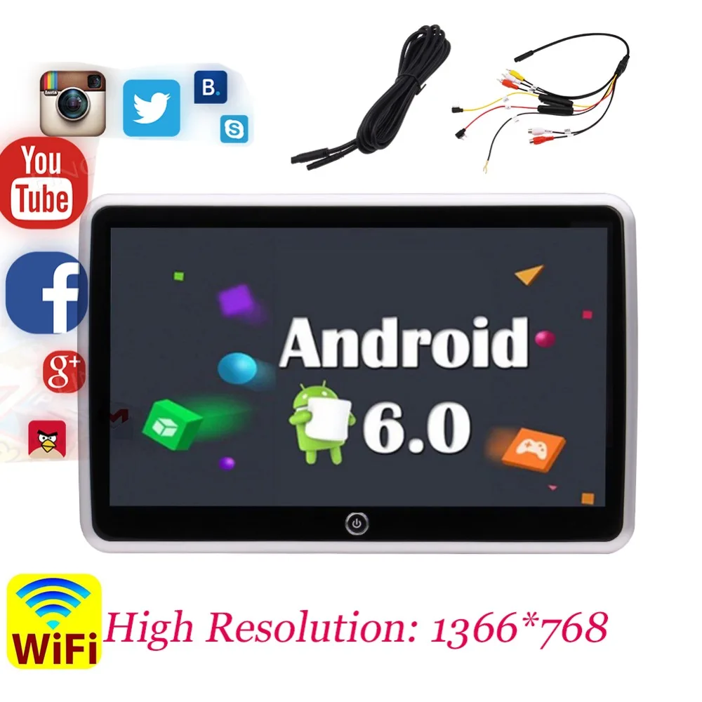 Автомобильный без DVD плеер подголовник Android 6 0 система 4 K/1080 P видео широкий обзор