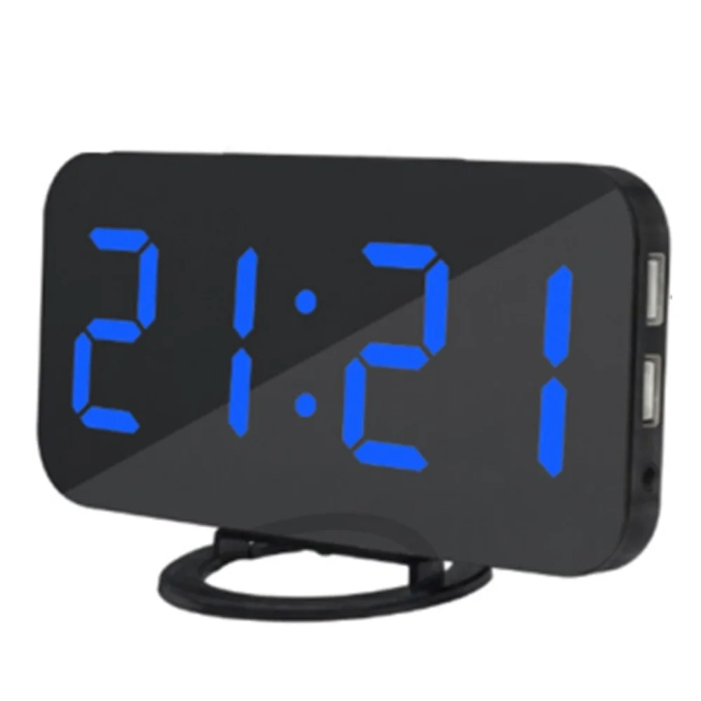 СВЕТОДИОДНЫЙ цифровой Повтор Dual USB телефона Android Зарядное устройство будильник |