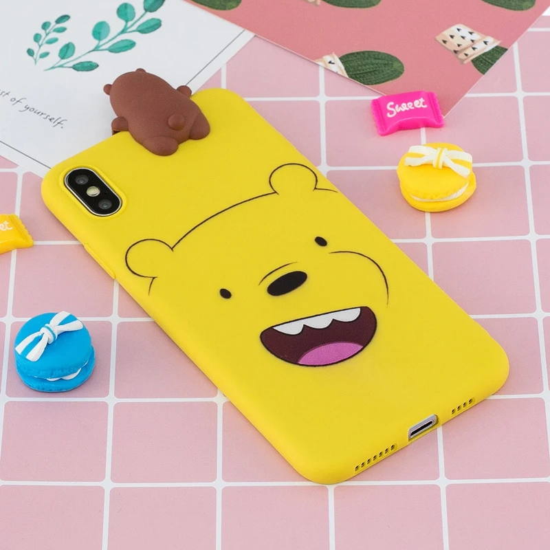 Чехол для Apple iPhone X чехол XS с 3D рисунком панды единорога задняя крышка XR Max корпус |